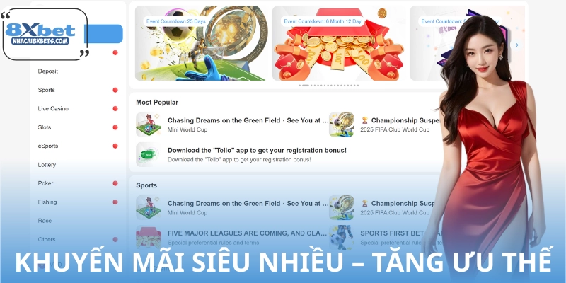Hệ thống khuyến mãi đa dạng giúp người chơi gia tăng lợi thế